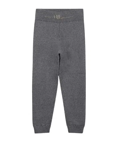 CHLOÉ CHLOÉ KIDS TAPERED LEG RIBBED KNIT TROUSERS