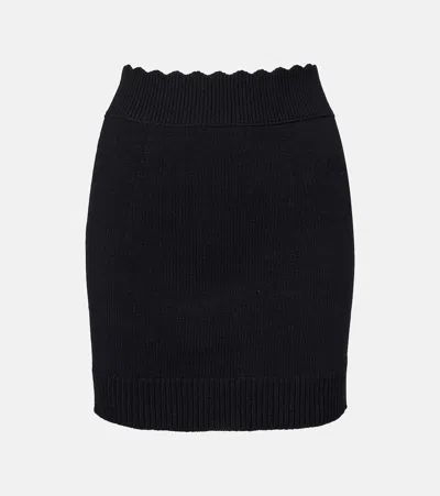 Chloé Ribbed-knit Wool And Cashmere Miniskirt In Black