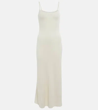 Chloé Ribbed-knit Wool-blend Slip Dress In White