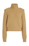Chloé Ribbed-knit Wool-cashmere Turtleneck Sweater In Beige