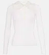 Chloé Lace-collar Superfine Wool Rib Knit Top