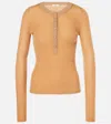Chloé Apricot-coloured Ribbed Silk Jersey In Orange