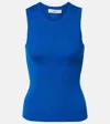 Chloé Crew-neck Tank Top In A Wool Knit In Blue
