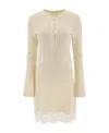 Chloé Ribbed-knit Wool Minidress In Nude
