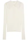 Chloé Lace-collar Superfine Wool Rib Knit Top