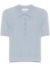 Chloé Wool Knit Polo T-shirt In Blue