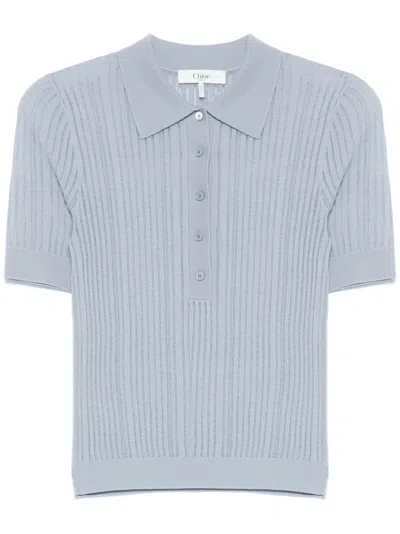 CHLOÉ RIBBED POLO SHIRT