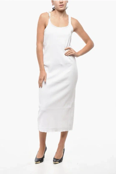 Chloé Ribbed Stretch Cotton Tank Dress In White