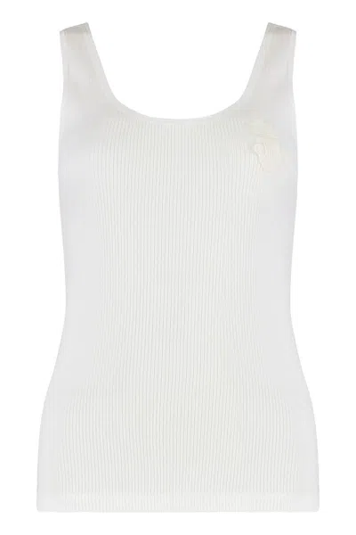 Chloé Ribbed Tank Top In White