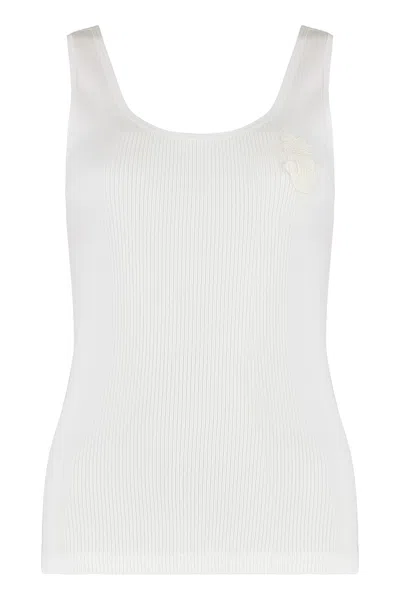 Chloé Ribbed Tank Top In White
