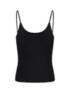Chloé Modern Ribbed Wool Top With Thin Straps In Black