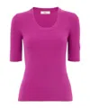 Chloé Chloe Logo-embroidered Ribbed Wool Top In Pink