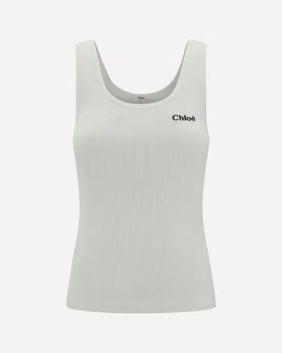 Chloé Beige Cotton Top In White