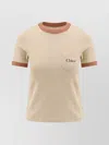 Chloé Cotton Jersey Crew Neck Logo T-shirt