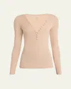 Chloé Ribbed Wool Sweater In Gold