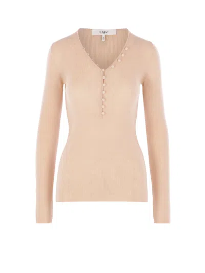 Chloé Ribbed Wool Sweater In Pattern