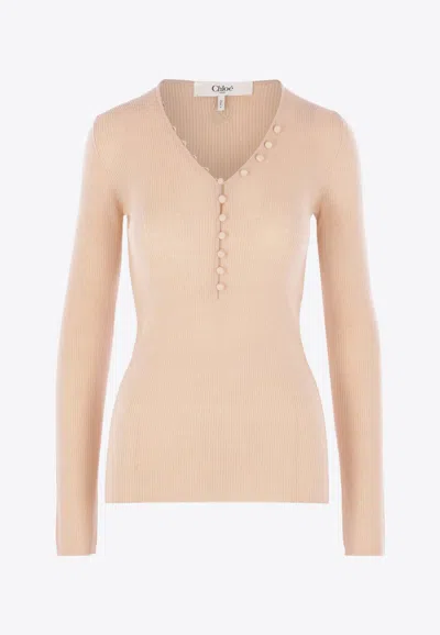 CHLOÉ RIBBED WOOL SWEATER