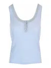 Chloé Ribbed Wool Tank Top In Blue