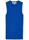 Chloé Crew-neck Tank Top In A Wool Knit In Blue
