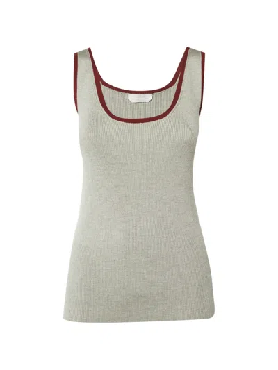 Pre-owned Chloé Ribbed-knit Tank Top In Gray