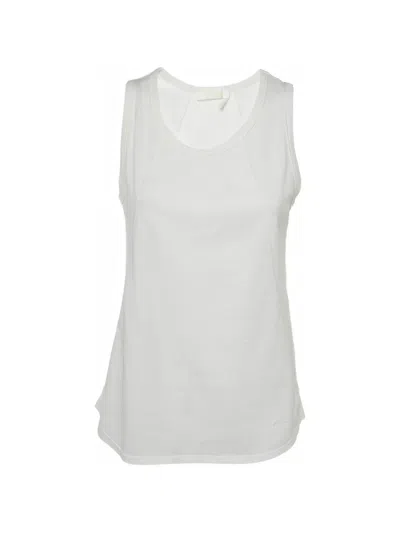 Pre-owned Chloé Ribbed-trim Tank Top In White