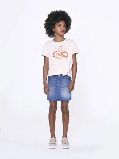 Chloé Ribbon T-shirt White Size 3-6 100% Cotton In Blanc