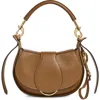 Chloé Ride Leather Shoulder Bag In Dark Khaki