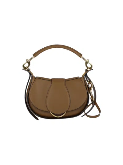 Chloé Ride Leather Shoulder Bag In Beige