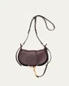 Chloé Ride Flap Shoulder Bag In Smooth Calfskin In Auburn Red