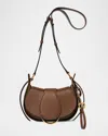 Chloé Ride Flap Shoulder Bag In Smooth Calfskin In Dark Khaki