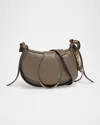Chloé Ride Small Flap Crossbody Bag In Calfskin In Flannel Grey