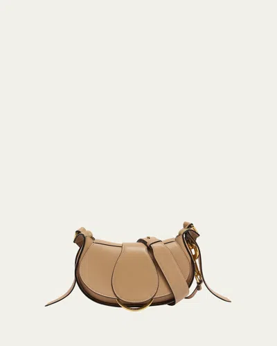 Chloé Small Chloe Ride Leather Shoulder Bag In Floral Grey