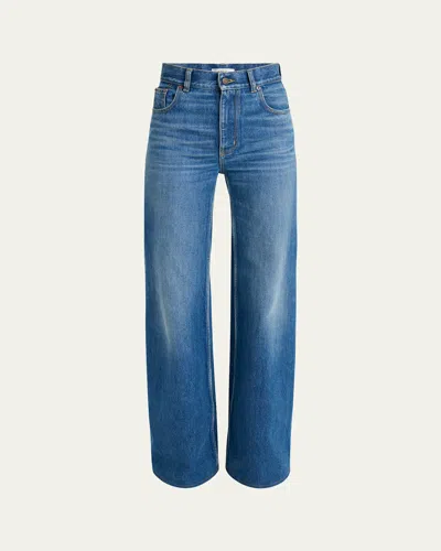 Chloé Rigid Denim Wide-leg Pants In Blue