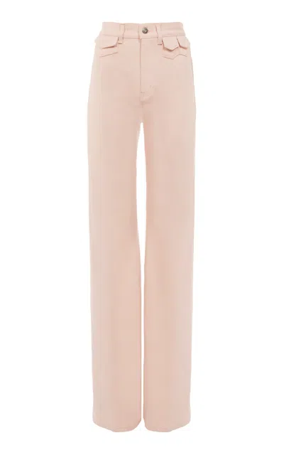 Chloé Rigid High-rise Organic Denim Flared Jeans In Airy Pink
