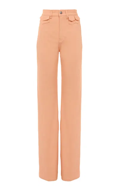 Chloé Rigid High-rise Organic Denim Flared Jeans In Beige