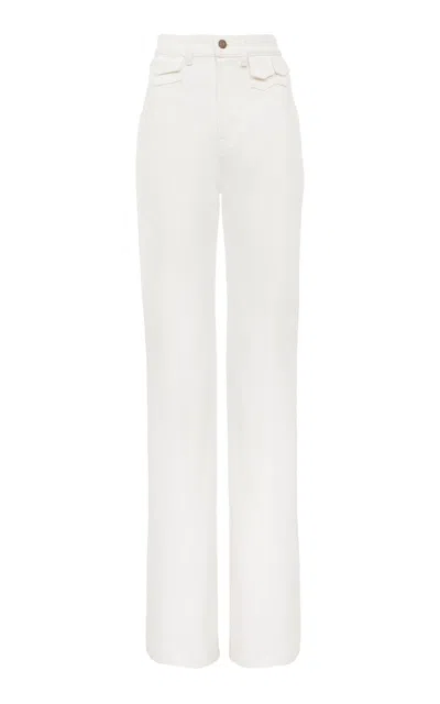 Chloé Rigid High-rise Organic Denim Flared Jeans In White