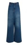 Chloé Rigid High-rise Wide-leg Jeans In Dark Wash