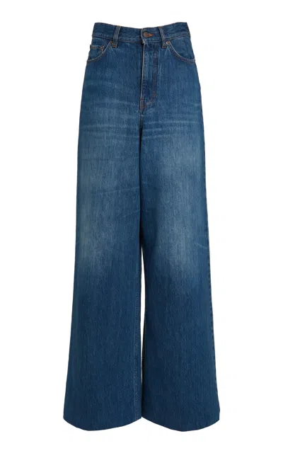 Chloé Rigid High-rise Wide-leg Jeans In Blue
