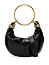 Chloé Ring-top Puff-faced Leather Shoulder Bag In Black