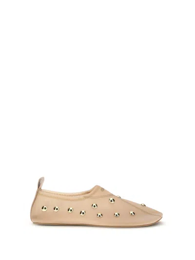 Chloé Rita Blushy Beige Ballet Flats In Transparent Mesh Women In Neutral