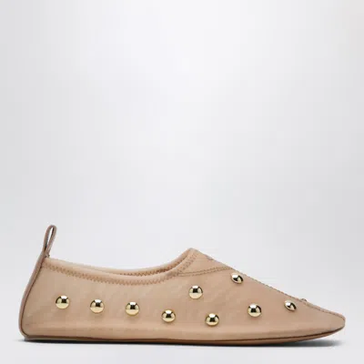 Chloé Rita Blushy Beige Ballet Flats In Transparent Mesh Women In Neutral