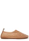 Chloé Rita Blushy Beige Ballet Flats In Transparent Mesh Women In Brown