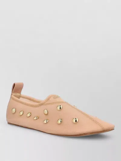 CHLOÉ MESH STUDDED BALLERINA SHOES