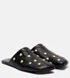 Chloé Studded Textured-leather Mules In Black