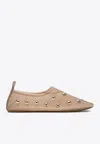 Chloé Rita Blushy Beige Ballet Flats In Transparent Mesh Women In Brown