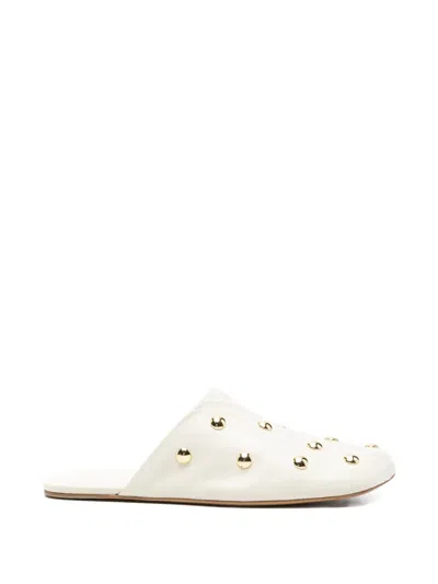 Chloé Rita Studded Mules In Neutral