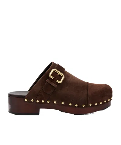 Chloé Jeannette Suede Mule In Brown