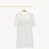 Chloé Robe À Manches Courtes Femme Blanc Taille 10 100% Coton In White