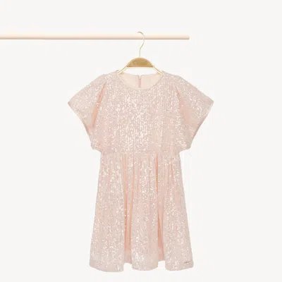 Chloé Robe À Manches Courtes Femme Rose Taille 10 95% Polyamide, 5% Élasthanne In Pink
