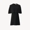 Chloé Short Cape Dress In Viscose Crêpe Black Size 12 50% Acetate, 47% Viscose, 3% Elastane In Multi